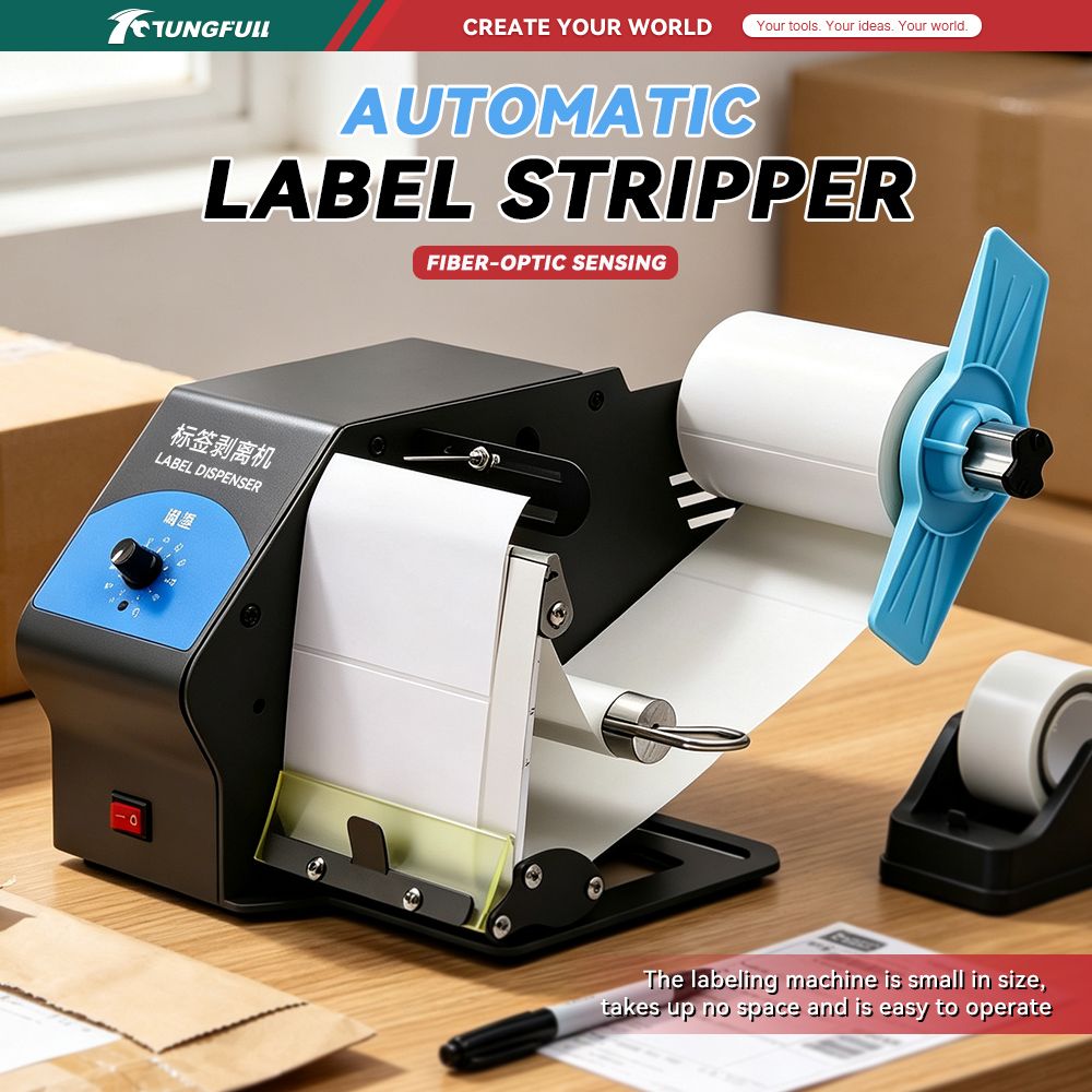 Label Dispenser Automatic - Mesin Pengupas Stiker Label Otomatis Perekat