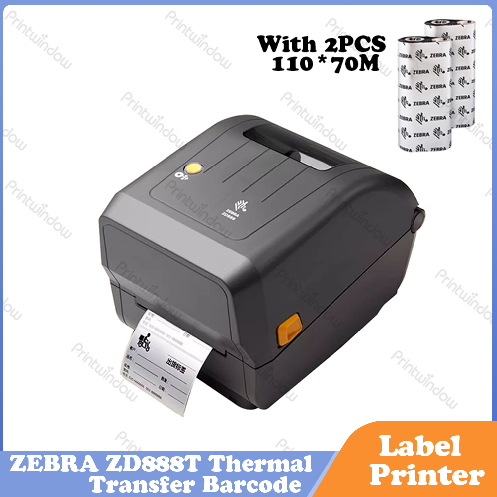 Thermal Transfer Ribbon 110Mm - ZEBRA ZD888TA-203DPI Printer Label Barcode Transfer
